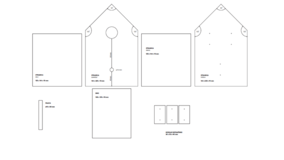 načrt ptičje hišice 2 korak